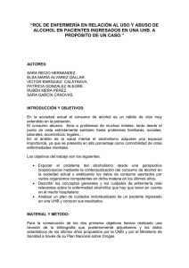 rol de enfermería en relación al uso y abuso de alcohol en