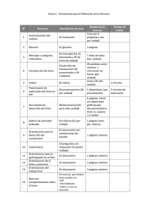 N° Recursos Cantidad de recursos Detalle de los recursos