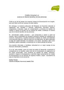 Crédito Universal: un avance en directo beneficio de las personas