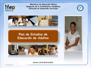 Oferta curricular para personas jóvenes y adultas