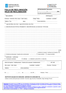 FOLLA DE RECLAMACIÓN