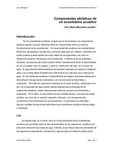 Componentes abióticos de un ecosistema acuático