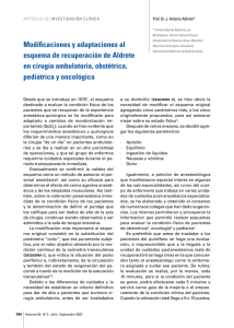Esquema de Recuperación de Aldrete: Modificaciones en Cirugía