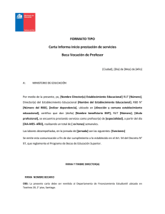 FORMATO TIPO Carta Informa inicio prestación de servicios Beca