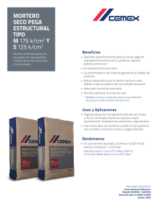 MORTERO SECO PEGA ESTRUCTURAL TIPO M 175 k/cm2 Y S
