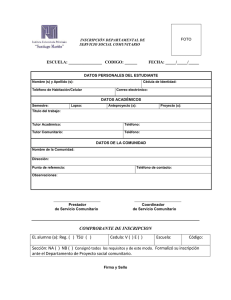 Formulario de Inscripción Servicio Social Comunitario