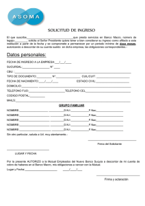 SOLICITUD DE INGRESO Datos personales