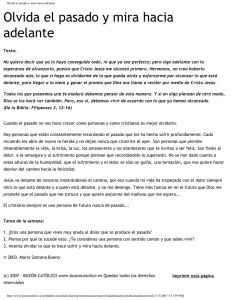 Olvida el pasado y mira hacia adelante