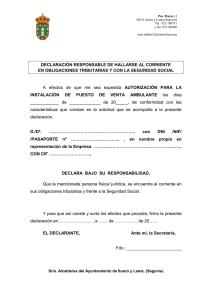 declaración responsable de hallarse al corriente