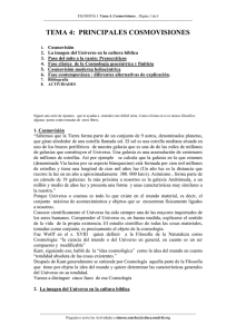 TEMA 4: PRINCIPALES COSMOVISIONES
