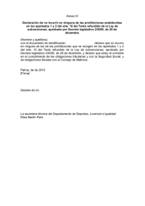 c. Declaracion de no Incurrir en las Prohibiciones Establecidas