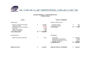 ACTIVO CIRCULANTE PASIVO A CORTO PLAZO Efectivo e