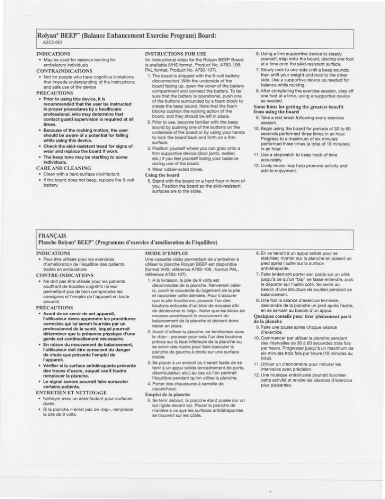 Rolyan` BEEP. (Balance Enhancement Exercise Program) Board