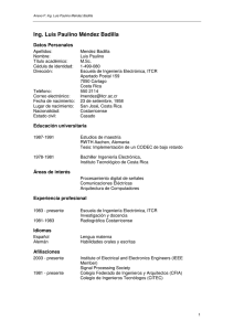 Ing. Luis Paulino Méndez Badilla
