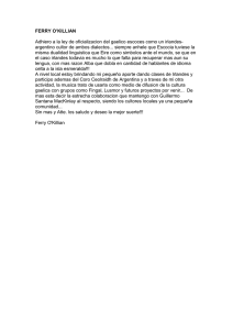 FERRY O`KILLIAN Adhiero a la ley de oficializacion del gaelico