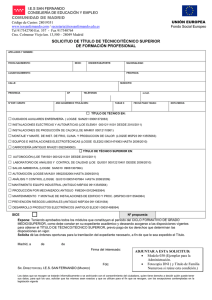 Solicitud del Título de Técnico / Técnico Superior de Formación