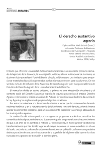 Reseña: El Derecho Sustantivo Agrario - Derecho Agrario Mexicano