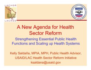 A New Agenda for Health Sector Reform