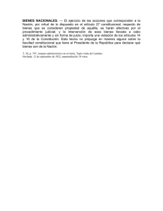 BIENES NACIONALES. — El ejercicio de las acciones que
