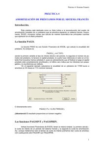 PRÁCTICA 4 AMORTIZACIÓN DE PRÉSTAMOS POR EL SISTEMA