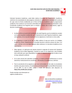 GUÍA PARA SOLICITAR CUPO EN OTRA SEDE REGIONAL