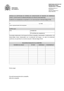 Fecha y lugar: Firma del representante de la compañía. Sello de la