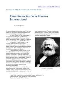 Reminiscencias de la Primera Internacional
