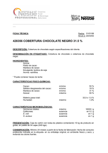 Ficha Técnica Cobertura de Chocolate Nestle