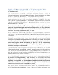 Capital de trabajo: la importancia de tener los conceptos claros