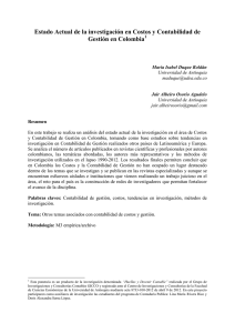 Estado Actual de la investigación en Costos y Contabilidad
