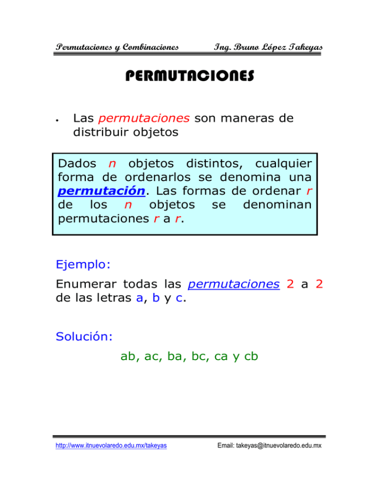 Permutaciones Y Combinaciones