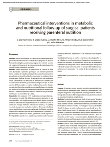 Pharmaceutical interventions in metabolic and nutritional follow