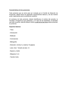 Características de las ponencias