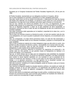 DECLARACION DE PRINCIPIOS DEL PARTIDO SOCIALISTA