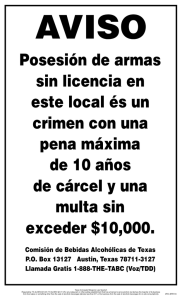 Posesión de armas sin licencia en este local és un