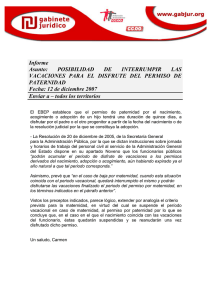 Informe Asunto: POSIBILIDAD DE INTERRUMPIR LAS