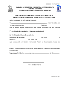 Formato de solicitud de certificaciones Integras