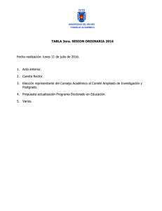 TABLA 3era. SESION ORDINARIA 2016 Fecha realización: lunes 11