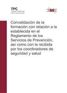 CONVALIDACION DE LA FORMACIÓN EN RELACIÓN CON LA