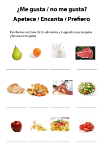 ¿Me gusta / no me gusta? Apetece / Encanta / Prefiero