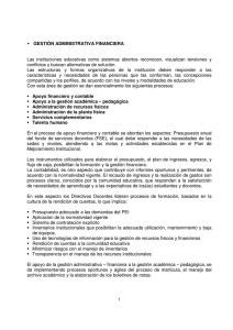GESTIÓN ADMINISTRATIVA FINANCIERA Las instituciones