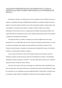 LOS RASGOS PERTINENTES DE LOS FONEMAS DE LA LENGUA