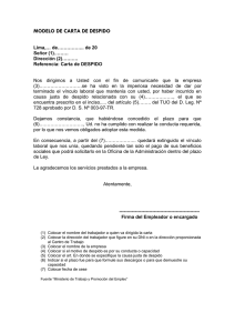 forma en  debe procederse  notificar el despido la carta de