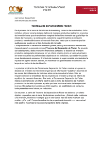 TEOREMA DE SEPARACIÓN DE FISHER TEOREMA DE