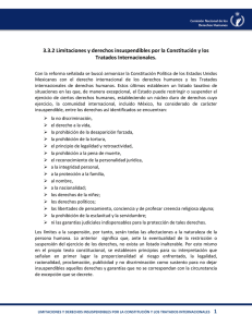 3.3.2 Limitaciones y derechos insuspendibles por la Constitución y