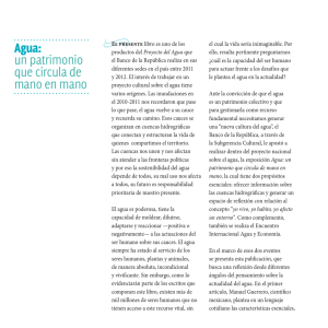 Agua: un patrimonio que circula de mano en mano