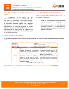 Notas de Campo: Evaluación Cualitativa en el Aula