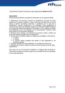 Declaración resumen trimestral de cajas registradoras (Modelo D