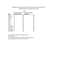 Calendario de entrega de las aportaciones y participaciones