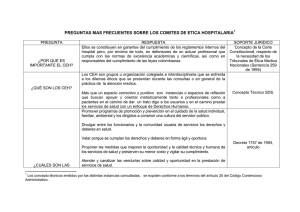 Preguntas mas frecuentes sobre los Comites de Etica Hospitalaria